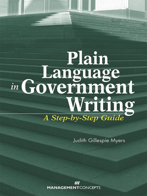 Title details for Plain Language in Government Writing by Judith Gillespie Myers - Available